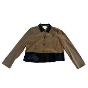 Miss Dorby Jacket, Women's Size 16 Brown, Black, Blaze, Long Sleeve EUC
